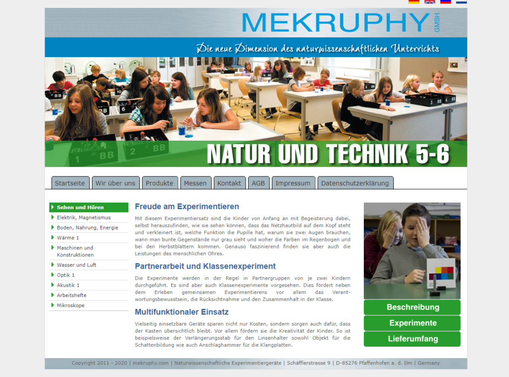 Alte Website von MEKRUPHY